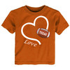 Football Love Heart Baby/Toddler/Youth T-Shirt for Texas Fans 