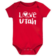 Utah Loves Football Chalk Art Baby Bodysuit -RED