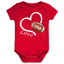Utah Loves Football Heart Baby Bodysuit