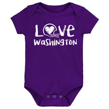 Washington Loves Football Chalk Art Baby Bodysuit -PUR