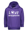 Washington Loves Football Chalk Art Toddler Hoodie with Side Pockets -PUR