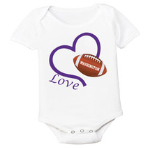 Washington Loves Football Heart Baby Bodysuit