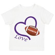 Washington Loves Football Heart Youth T-Shirt
