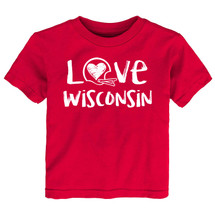 Wisconsin Loves Football Chalk Art Youth T-Shirt -RED