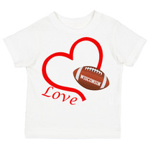 Wisconsin Loves Football Heart Baby/Toddler T-Shirt
