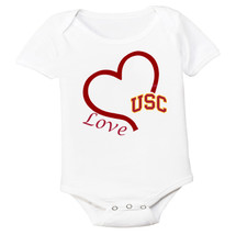 USC Trojans Southern California Love Heart Baby Bodysuit
