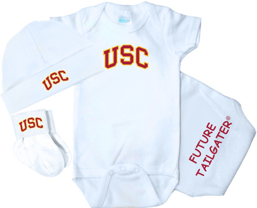USC Trojans Southern California 3 Piece Baby Set