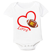 Kansas City Loves Football Heart Baby Bodysuit