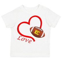 Kansas City Loves Football Heart Youth T-Shirt