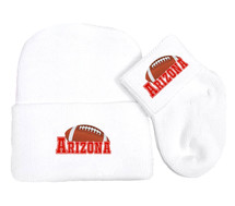 Arizona Football Newborn Baby Knit Cap and Socks Set