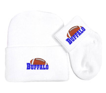 Buffalo Football Newborn Baby Knit Cap and Socks Set