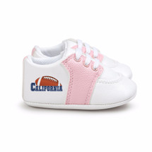 California Football Pre-Walker Baby Shoes - Pink Trim