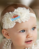 Carolina Football Baby/ Toddler Shabby Flower Hair Bow Headband
