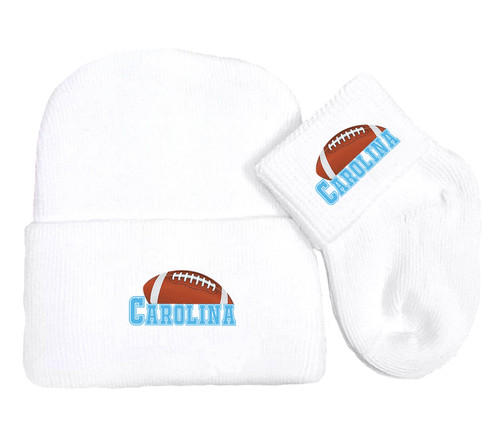 Carolina Football Newborn Baby Knit Cap and Socks Set