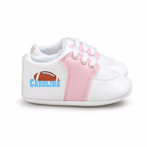 Carolina Football Pre-Walker Baby Shoes - Pink Trim