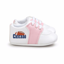 Chicago Football Pre-Walker Baby Shoes - Pink Trim