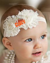 Cincinnati Football Baby/ Toddler Shabby Flower Hair Bow Headband