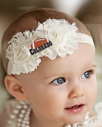 Colorado Football Baby/ Toddler Shabby Flower Hair Bow Headband