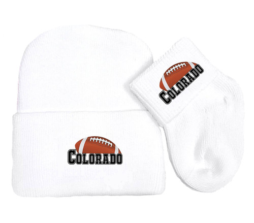 Colorado Football Newborn Baby Knit Cap and Socks Set