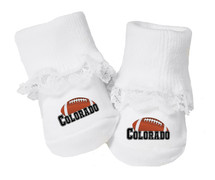 Colorado Football Baby Toe Booties with Lace