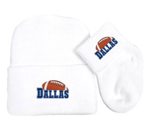 Dallas Football Newborn Baby Knit Cap and Socks Set