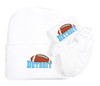 Detroit Football Newborn Baby Knit Cap and Socks with Lace Set