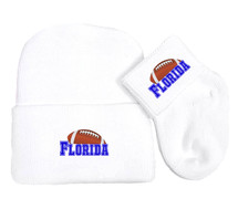 Florida Football Newborn Baby Knit Cap and Socks Set