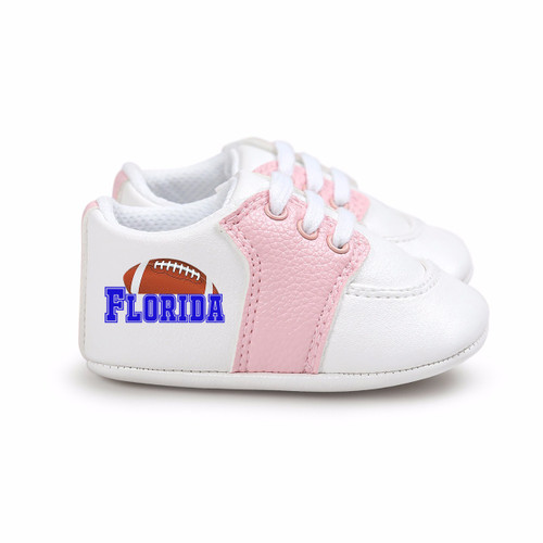 Florida Football Pre-Walker Baby Shoes - Pink Trim