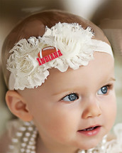 Indiana Football Baby/ Toddler Shabby Flower Hair Bow Headband