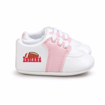 Indiana Football Pre-Walker Baby Shoes - Pink Trim