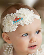 Jacksonville Football Baby/ Toddler Shabby Flower Hair Bow Headband