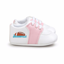 Jacksonville Football Pre-Walker Baby Shoes - Pink Trim