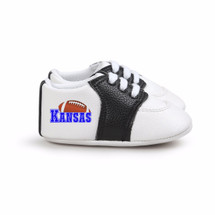 Kansas Football Pre-Walker Baby Shoes - Black Trim