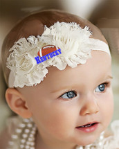 Kentucky Football Baby/ Toddler Shabby Flower Hair Bow Headband
