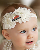 Las Vegas Football Baby/ Toddler Shabby Flower Hair Bow Headband