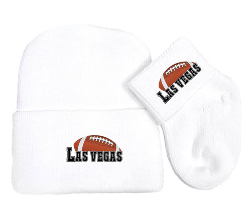 Las Vegas Football Newborn Baby Knit Cap and Socks Set