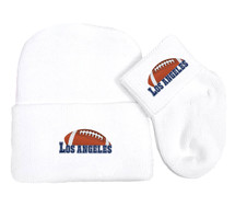Los Angeles Football Newborn Baby Knit Cap and Socks Set