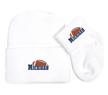 Michigan Football Newborn Baby Knit Cap and Socks Set