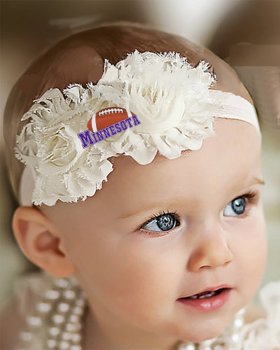 Minnesota Football Baby/ Toddler Shabby Flower Hair Bow Headband