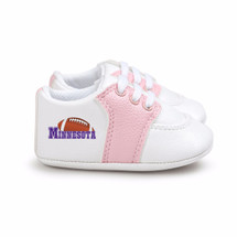 Minnesota Football Pre-Walker Baby Shoes - Pink Trim