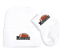 Missouri Football Newborn Baby Knit Cap and Socks Set