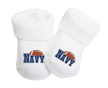 Navy Football Baby Toe Booties