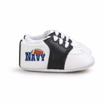 Navy Football Pre-Walker Baby Shoes - Black Trim
