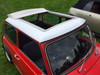 1959-1983 Mini 35"  x  45" Sliding Ragtop Folding Sunroof Kit Installed Side View