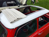 1959-1983 Mini 35"  x  45" Sliding Ragtop Folding Sunroof Kit Installed Rear View