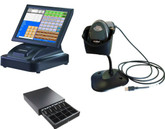 15" Touch Screen POS Cash Register With Receipt Printer & Cash Drawer & Scanner Inc POS Software