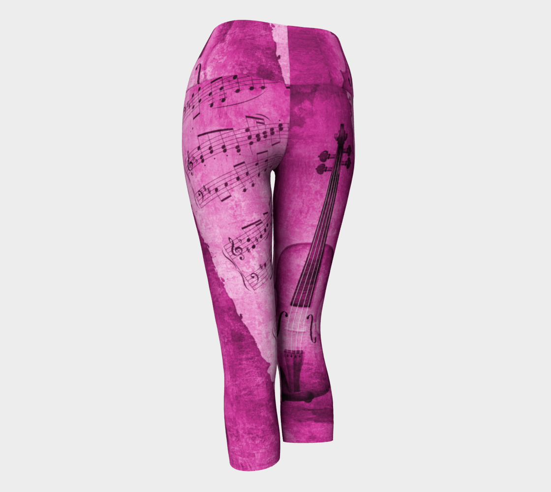 Pink Violin Yoga Workout Leggings