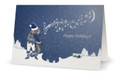 Cat in Blue Boots Playing the Violin Under the Moonlight - Holiday Card - 5"x7" - Win a Violin