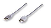 USB Extension Cable (10 ft.), Translucent Silver Color  2 day/4 week/8 month