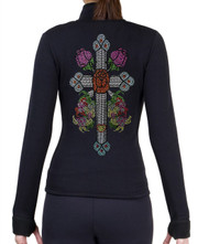 Fitted Skating Fleece Jacket with Rhinestones R111
